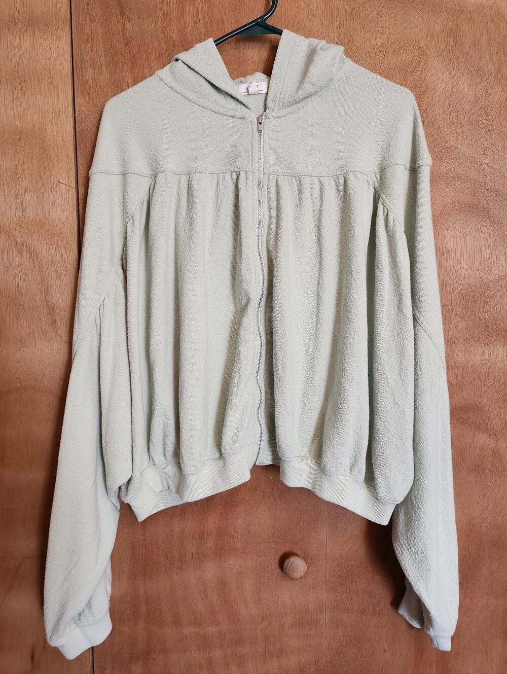 Aerie Oversized Cropped Terry Zippered Hoodie